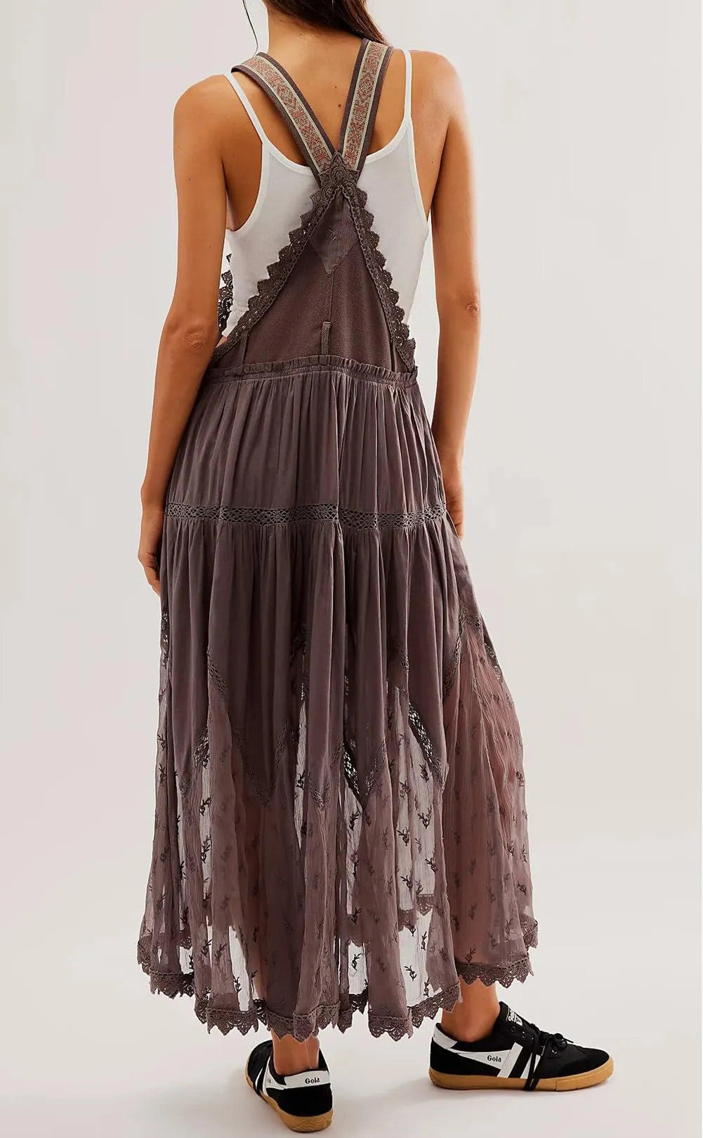 OLIVIA™ Dress | Lace Embroidered Maxi Dress Adjustable Strap | 50% OFF