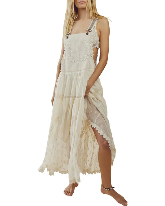 OLIVIA™ Dress | Lace Embroidered Maxi Dress Adjustable Strap | 50% OFF